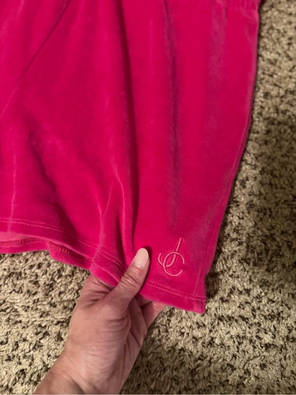 Juicy Couture Hot Pink V-Neck Elastic Waist Velour Romper - Picture 2 of 7